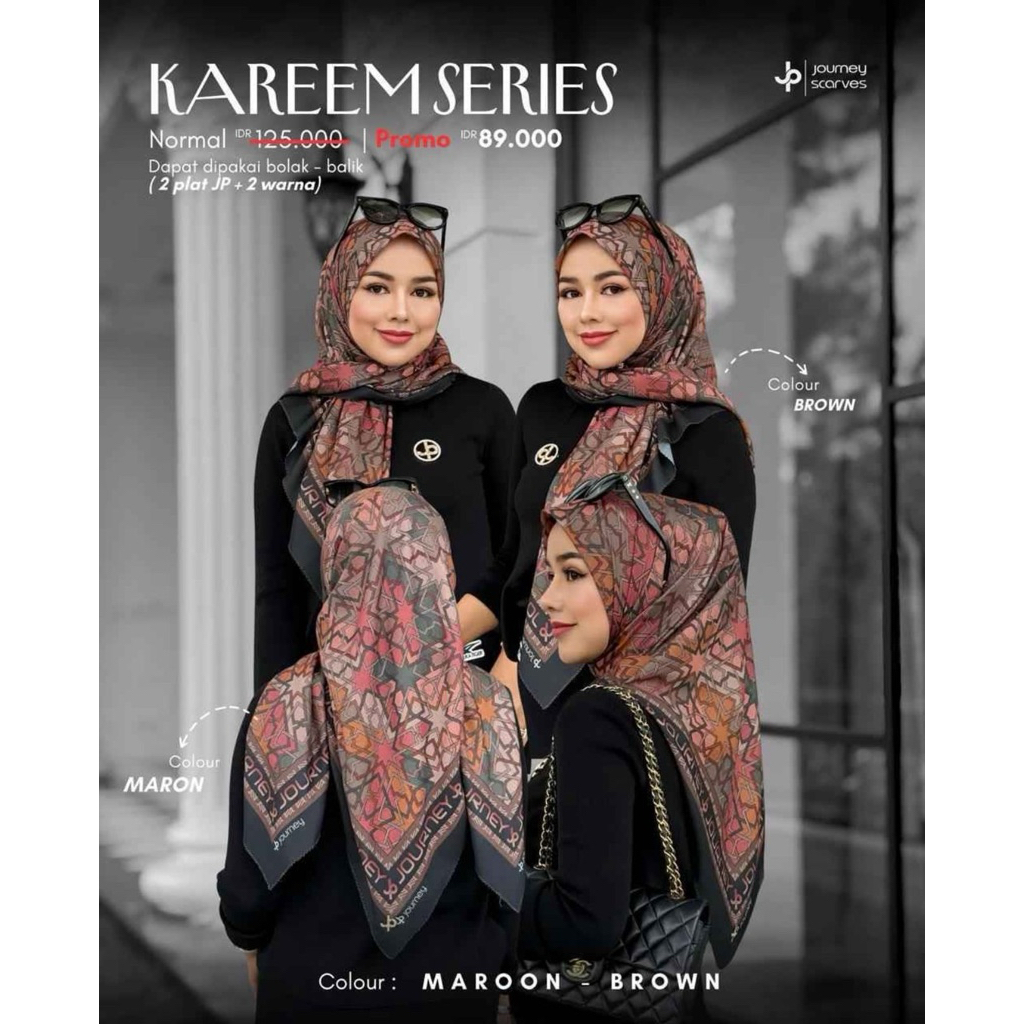 Jilbab Original Journey KAREEM Series New by Journey Scarves/Kerudung Journey Terbaru Motif Karim