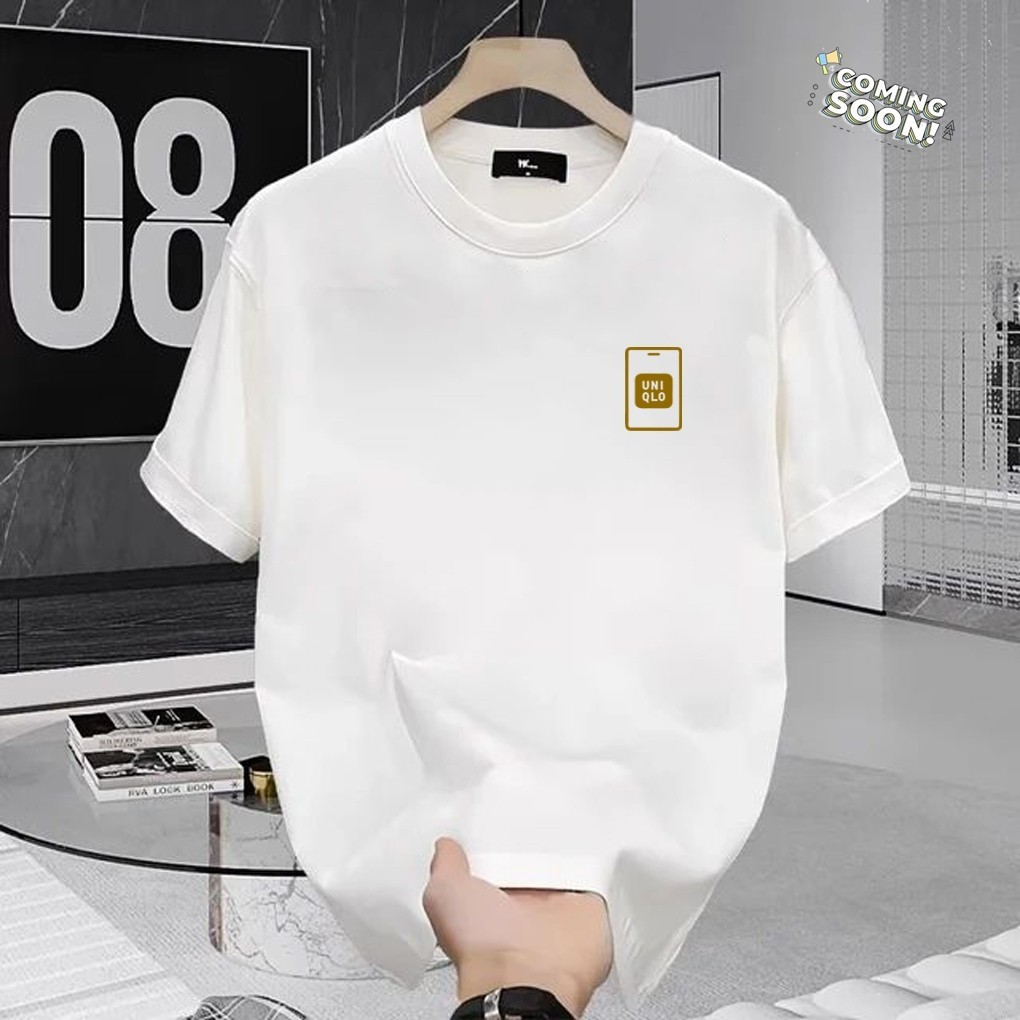 COD Baju Kaos Dasar Uniqlo Putih Polos Motif Pria Wanita Nyaman Serbaguna Atasan Sehari-hari