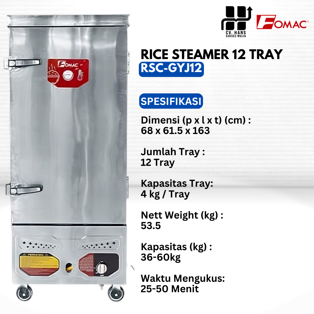 RICE STEAMER (FOMAC) RSC-GYJ12