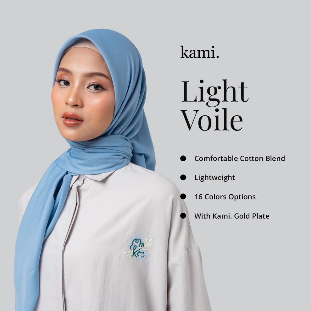 Kami Light Voile Scarf Plain Hijab Segi Empat Voal