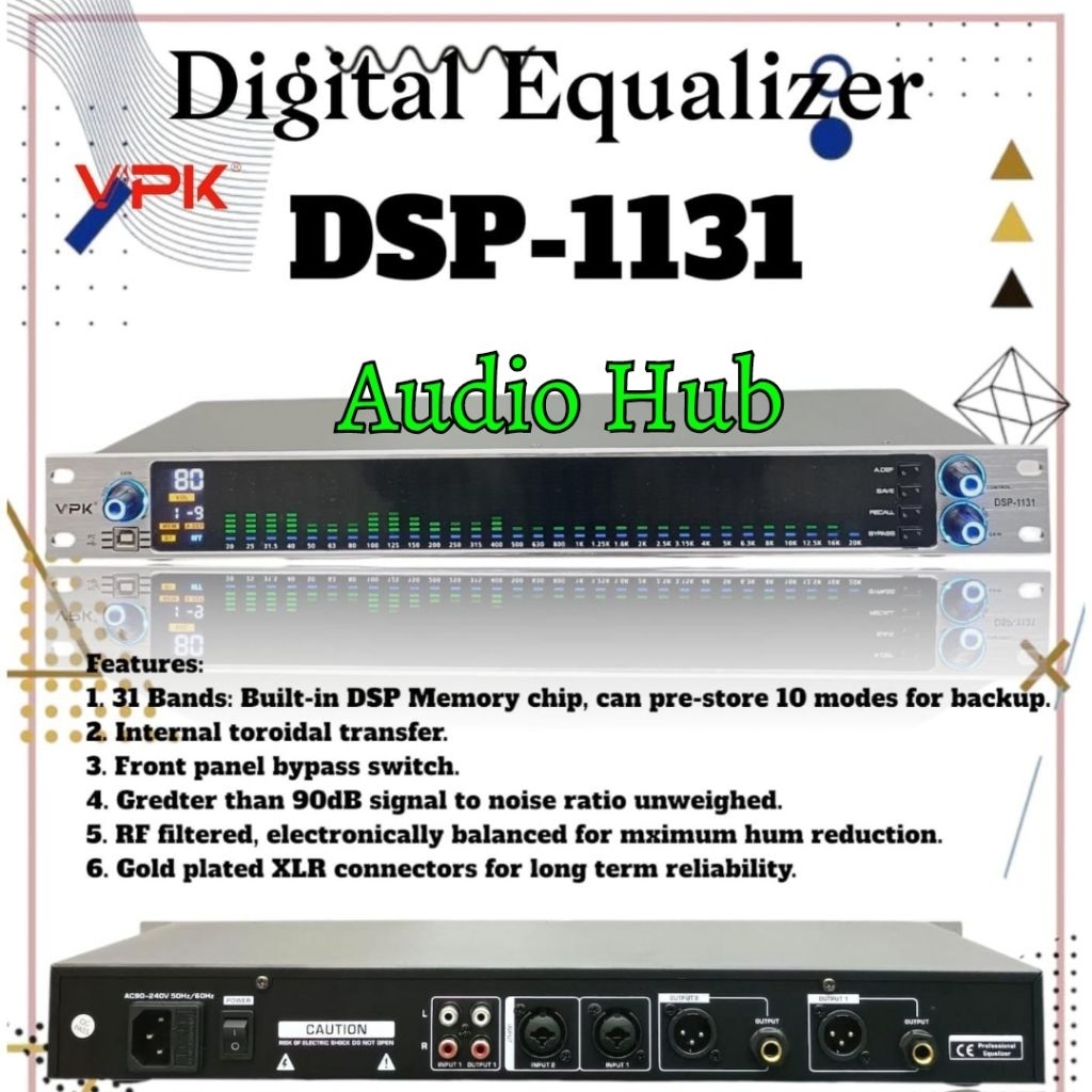 Equalizer Digital VPK DSP 1131 VPK DSP1131 Equalizer  VPK DSP1131 Original