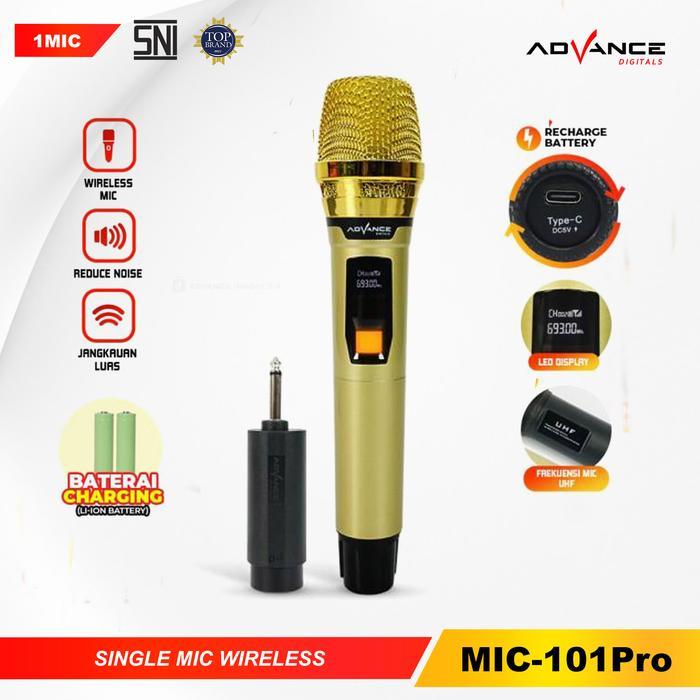 Microphone Advance MIC-101 PRO Profesional Mic Wireless - MIC-101 PRO