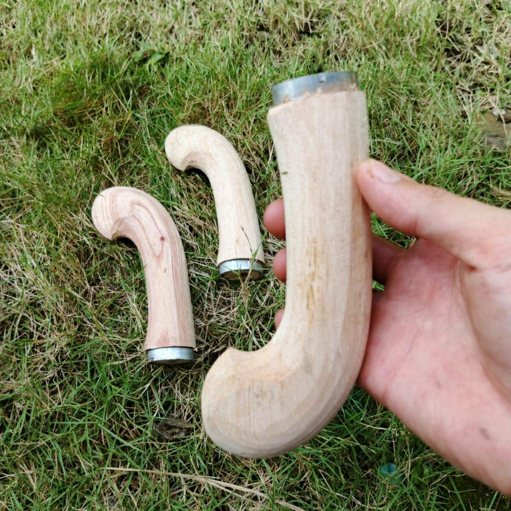 Gagang Golok Kayu Ukir Jengkol