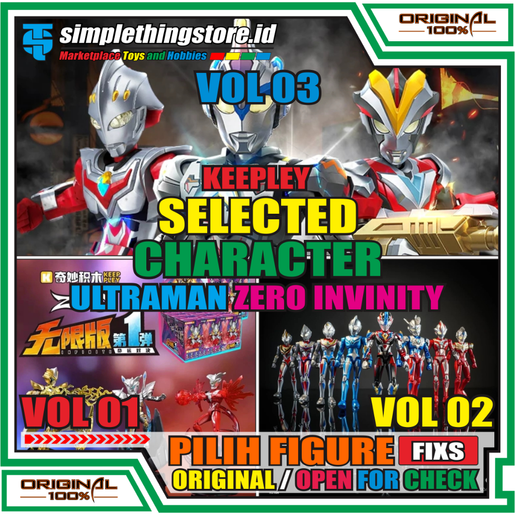 Keeppley Ultraman Figure / Secret ( Vol-01 Vol-02 Vol-03 ) Zero Invinity Version Original / Model Ki