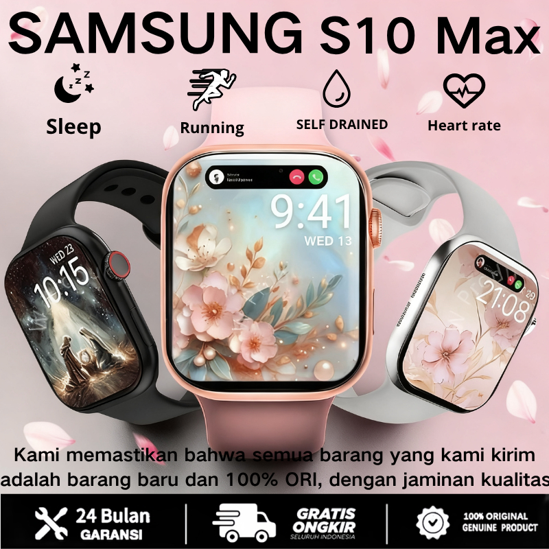 (100%ORI)  Samsung 2025 New SmartWatch S10 Pria Jam Tangan Wanita Jam Tangan 2.3 inci Jam Pintar blu