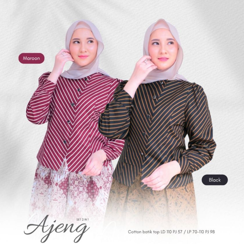 (GOODSTORE) AJENG ONESET BATIK LURIK WANITA Original By Shofiya Hijab