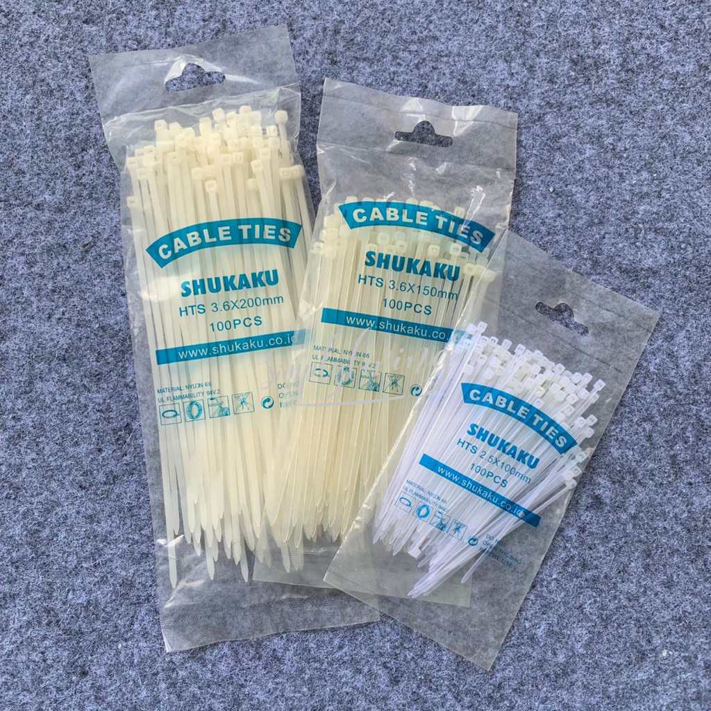 Kabel Ties Shukaku - Kabel Nilon / Zip Cable / Klip Tali Pengikat Reusable – PUTIH