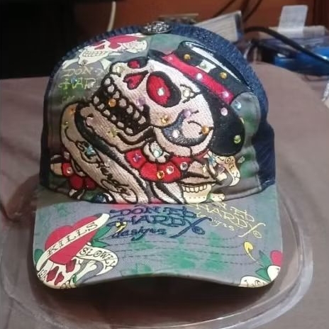 topi trucker Ed Hardy Collab Christian Audigiers.Cap.Osfm. Crystal Swaroski.