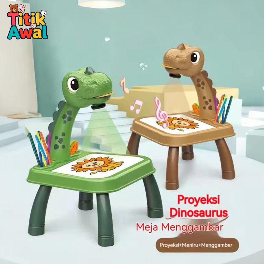 Proyektor Mainan Meja Gambar Anak-Anak Dengan Dinosaurus Dan Kuda Poni Proyektor Meja Gambar Dengan 