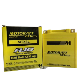 Aki Motor Motobatt Gel MTX3L - 3Ah RXKing Ninja 150 R SS NSR ORIGINAL Motobatt