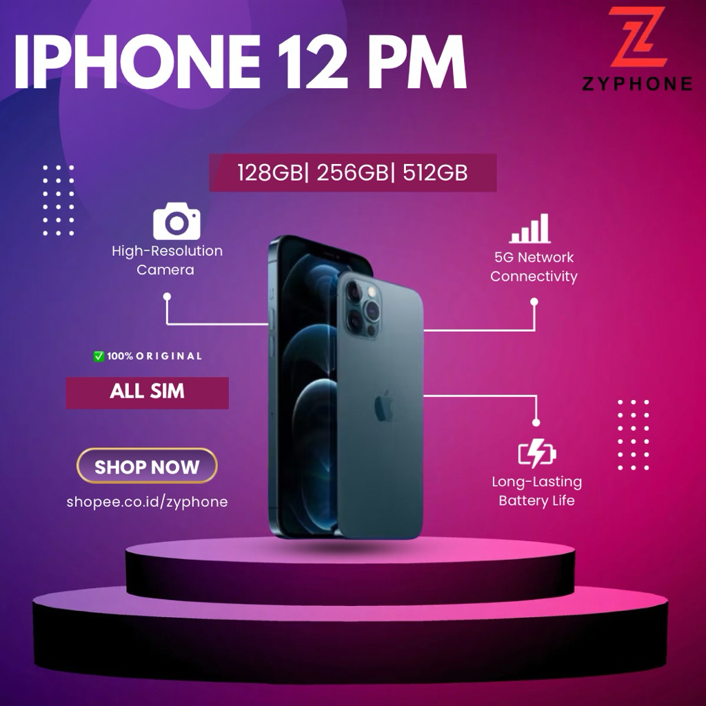 12 PRO MAX 128GB/256GB/512GB Second  Bekas 128GB/256GB/512GB Applesekend Original  Mulus Fullset