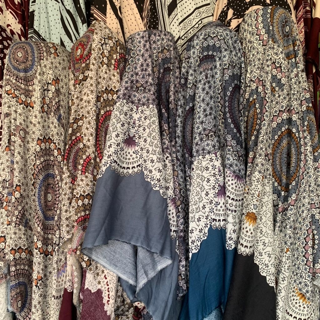 Kain Katun Rayon Motif Abstrak Viral Premium // Kain Rayon Viscose Premium Quality Grade A // Kain H