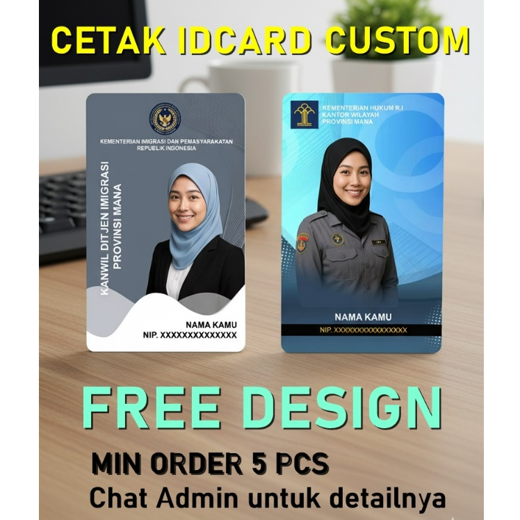 ID CARD PVC  GLOSSY TEBAL 0,76 DESIGN SESUAI GAMBAR