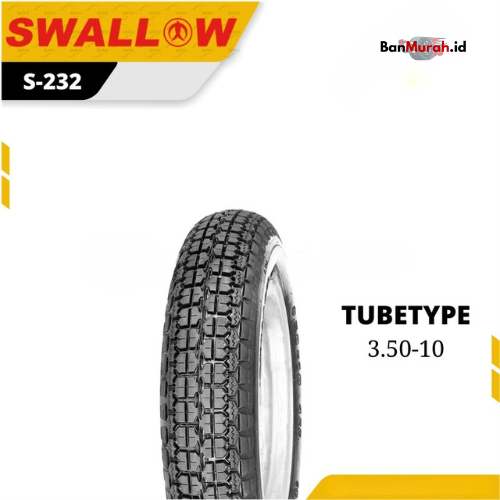 Ban Luar Motor Swallow S-232 Ukuran 350-10 Ring 10 Scooter Ban Vespa TUBETYPE (NON TUBELESS)