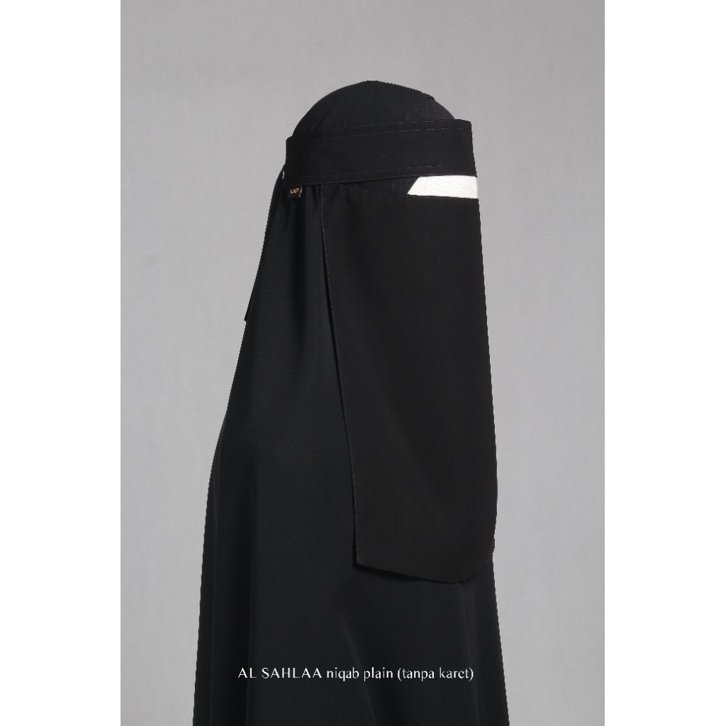 AL SAHLAA Niqab BANDANA PLAIN Hard Pad Cadar KARET & NON KARET - Shafa Jilbab Safago #ayranashwa #sh