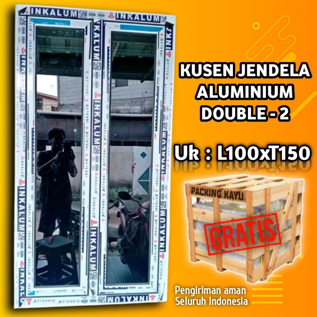 KUSEN JENDELA ALUMINIUM DOUBEL / GANDENG 2