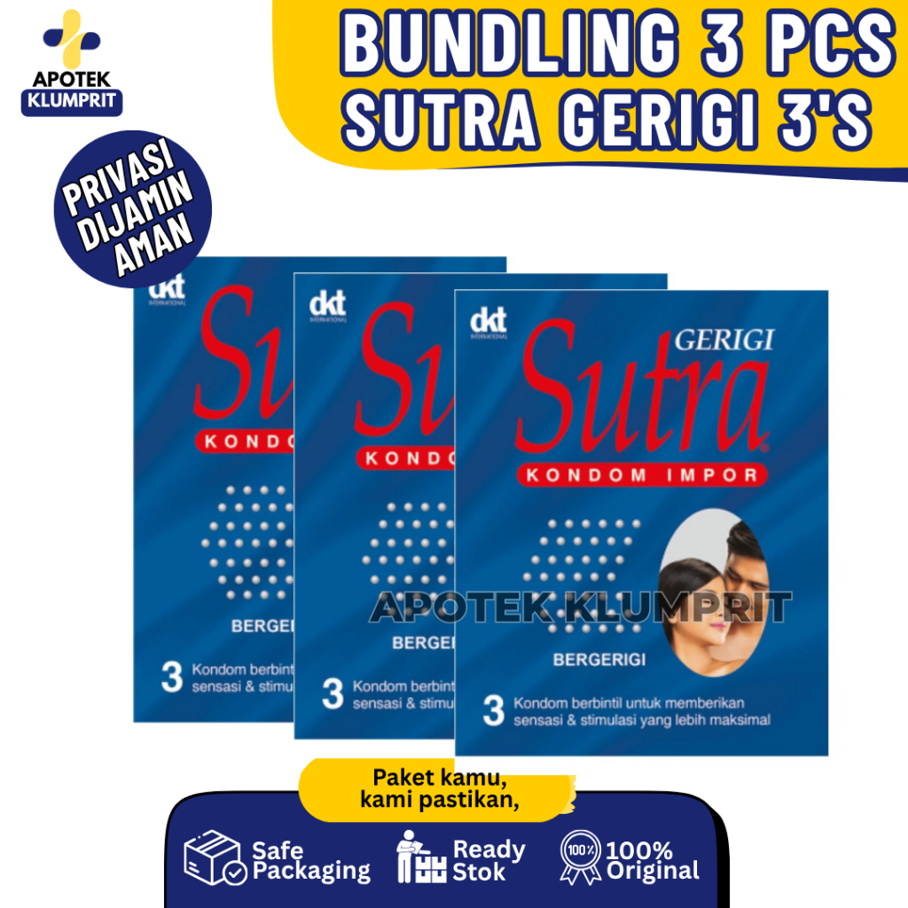Bundling 3 Pcs, Sutra Gerigi 3’s, Paket Hemat, Kondom Sutra Gerigi Isi 3 Pcs