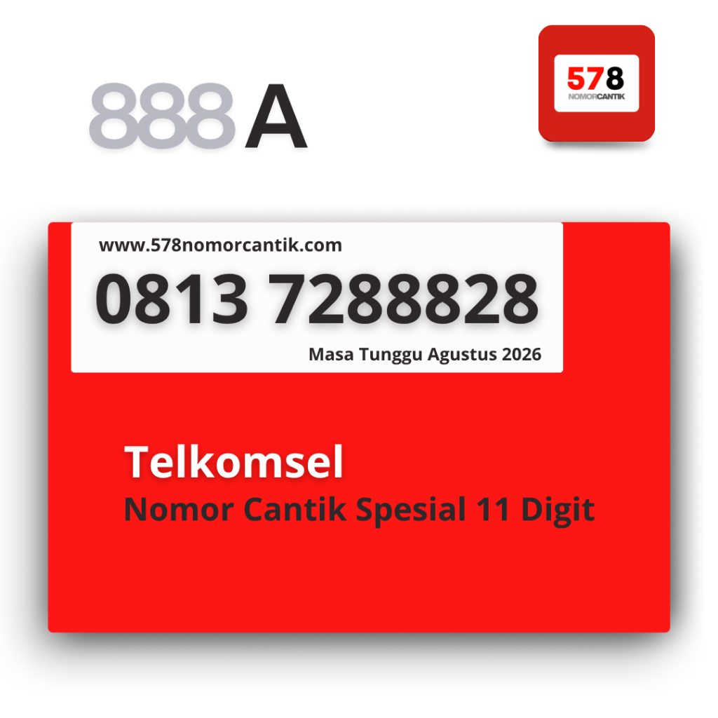 Kartu Perdana Nomor Cantik 11Digit Telkomsel 888 A