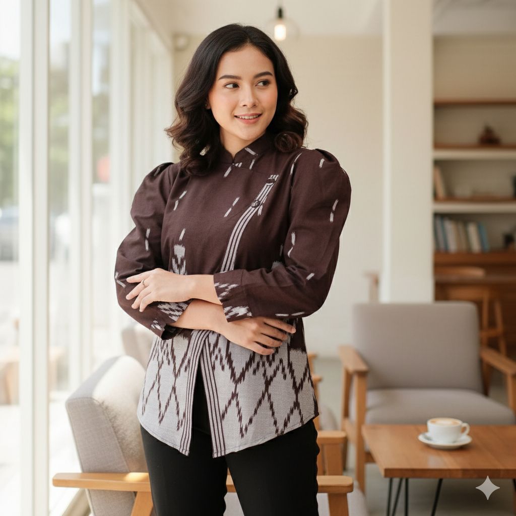 Batik wanita modern | Seragam batik wanita modern | baju batik wanita modern | atasan batik wanita m