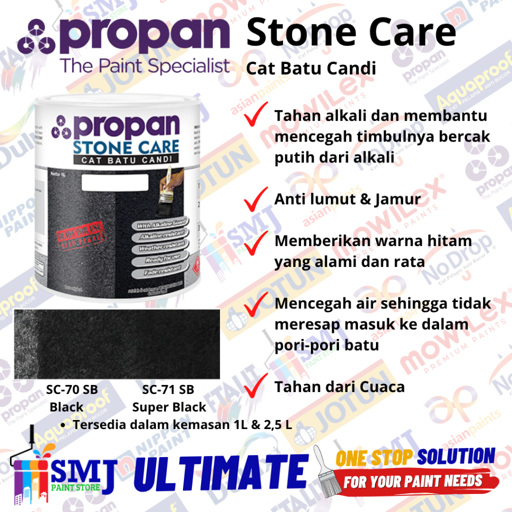 CAT PELAPIS BATU ALAM PROPAN STONE CARE CAT BATU CANDI WARNA BLACK 1L