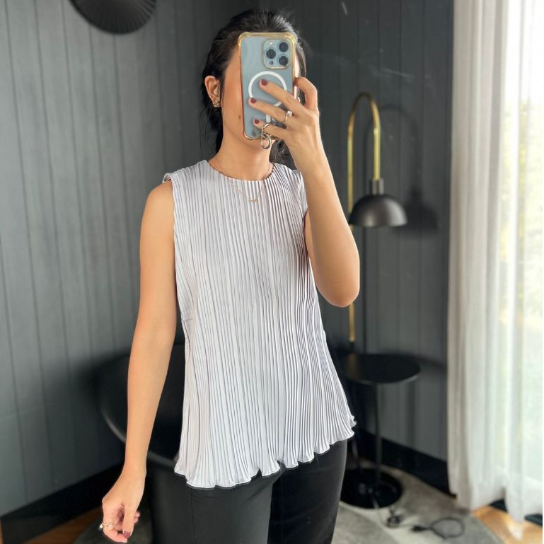 Atasan Wanita Plisket Yukensi Tanpa Lengan / Baju Plisket / Atasan Plisket