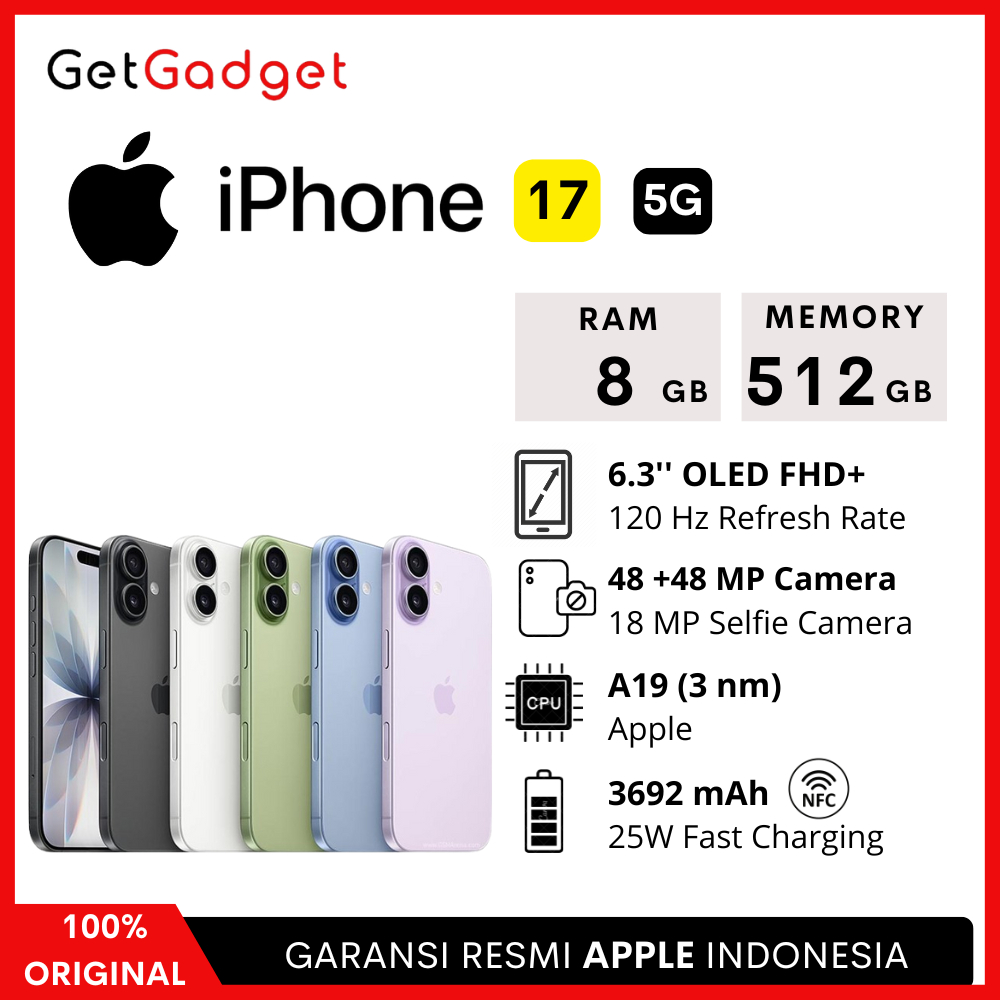 Apple iPhone 17 - 256GB 512GB - New Baru Original Garansi Resmi Indonesia GDN iBox
