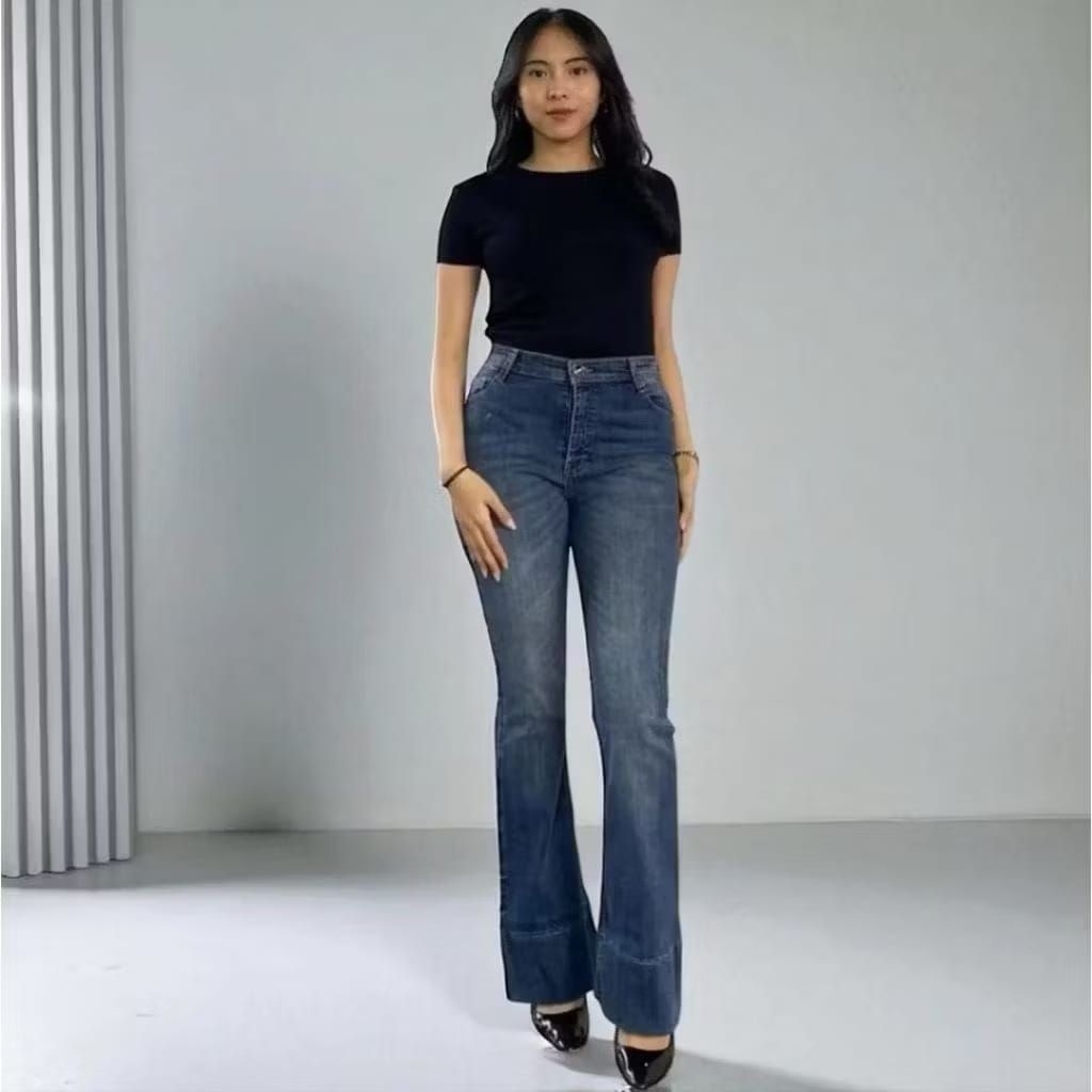 cutbray lipat lebar terbaru celana jeans cutbray lipat lebar wisker