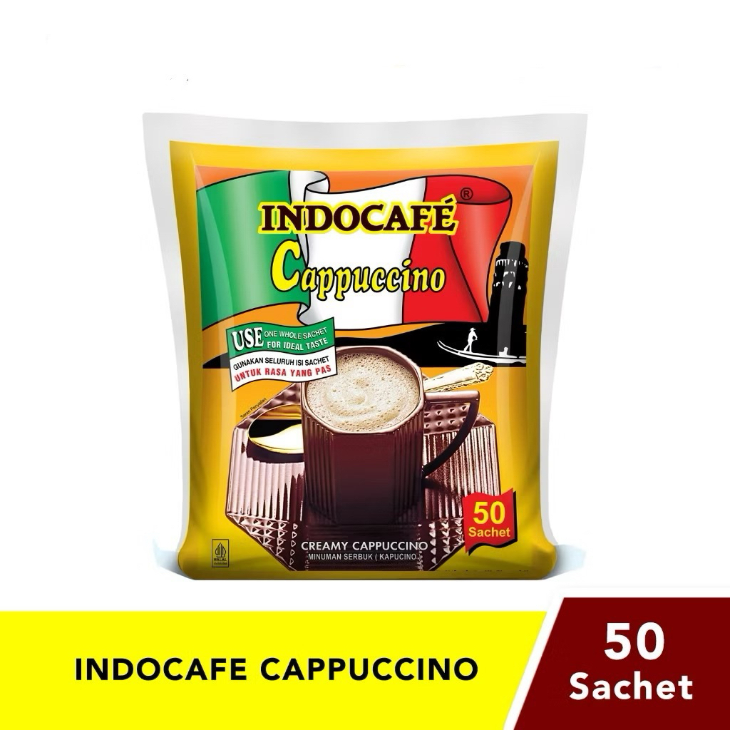 Kopi Indocafe Cappuccino Pack 50 Sachet