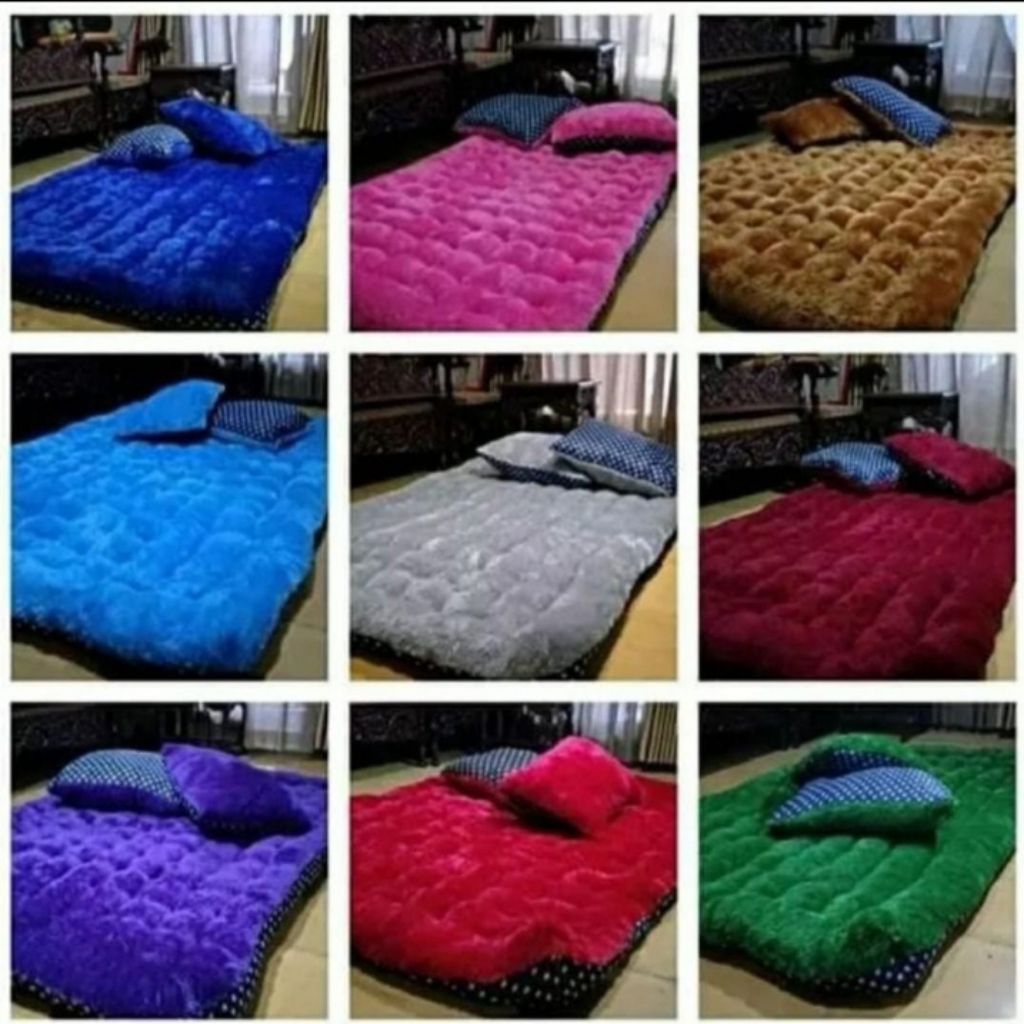 Kasur Gender Bulu Rasfur ukuran jadi 120 x 160 x 8 cm Plus 2Bantal Rasfur