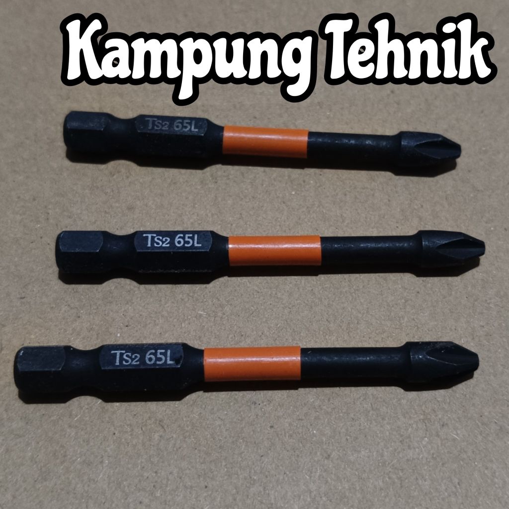 3 Pcs Mata Bor Obeng Magnetik Set Kepala Mata Obeng Set Baja 1/4 Inci Bit 65mm Set 3 PCS Mata Bor Ob