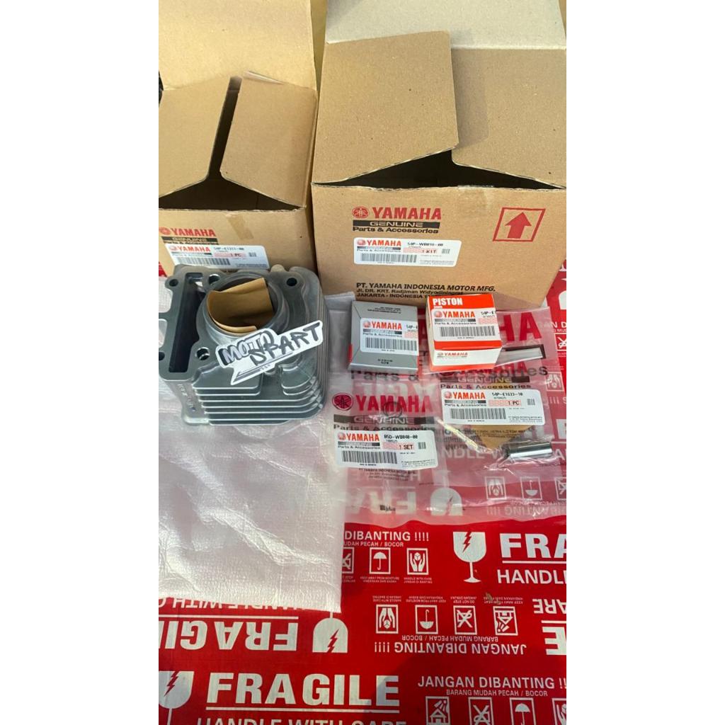 BLOK SATU SET ,BLOK SEHER, PISTON KIT MIO J,SOUL GT,FINO FI, XRIDE ASLI YAMAHA ORIGINAL 54P