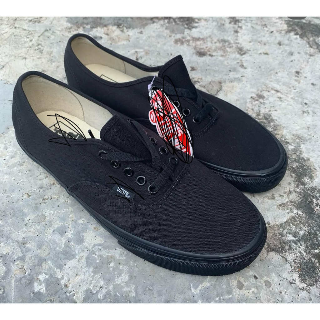 Sepatu Vans authentic fullblack resmi pt gmg/navya