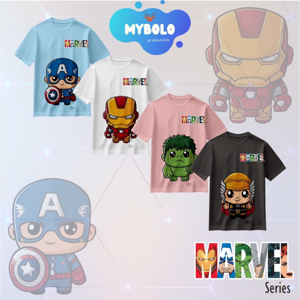 Kaos Anak Karakter MARVEL / Kaos Anak Distro MARVEL / Kaos MARVEL Anak