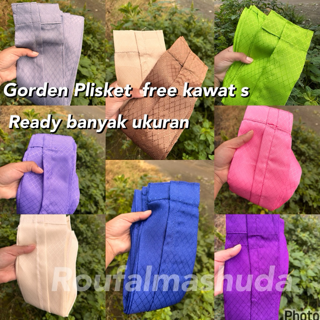 Gorden plisket  cantolan buat pintu sido polos free kawat s/gorden plisket polos/gorden jendela/gord