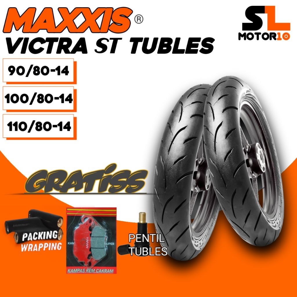 MAXXIS VICTRA RING 14 BAN LUAR MAXXIS TUBLES 90/80-14, 100/80-14, 110/80-14 Maxxis Victra S98ST TUBL