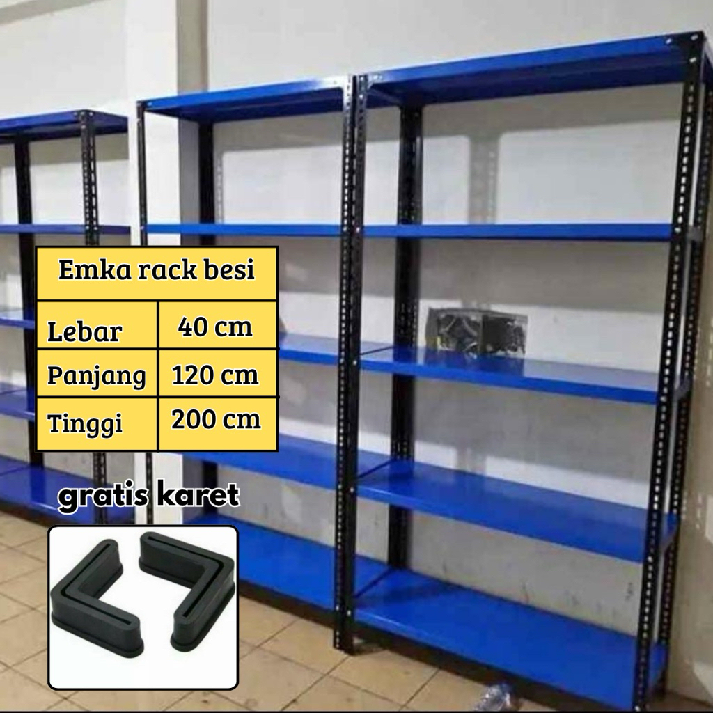 Rak besi siku 5 susun 40x120x200 Rak besi serbaguna rak siku