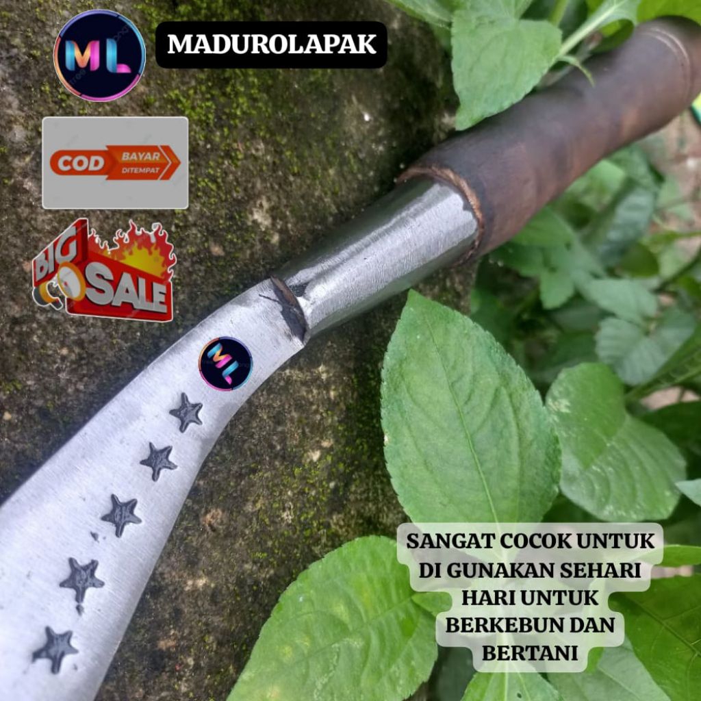 COD Sabit/ Arit bintang5 Alat berkebun manual pemangkas rumput padi asli khas Madura