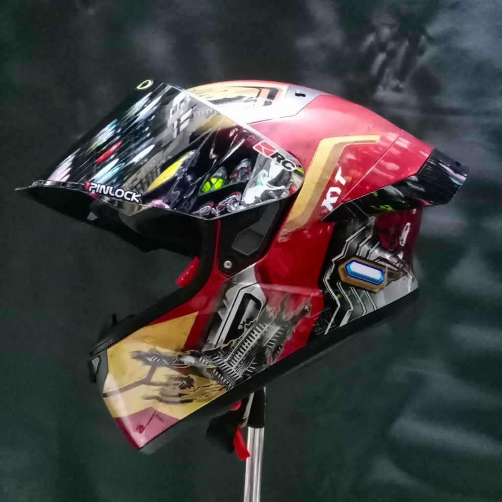 Helm Full Face KYT TT Course Ironman Limited Edition Original Paket Ganteng