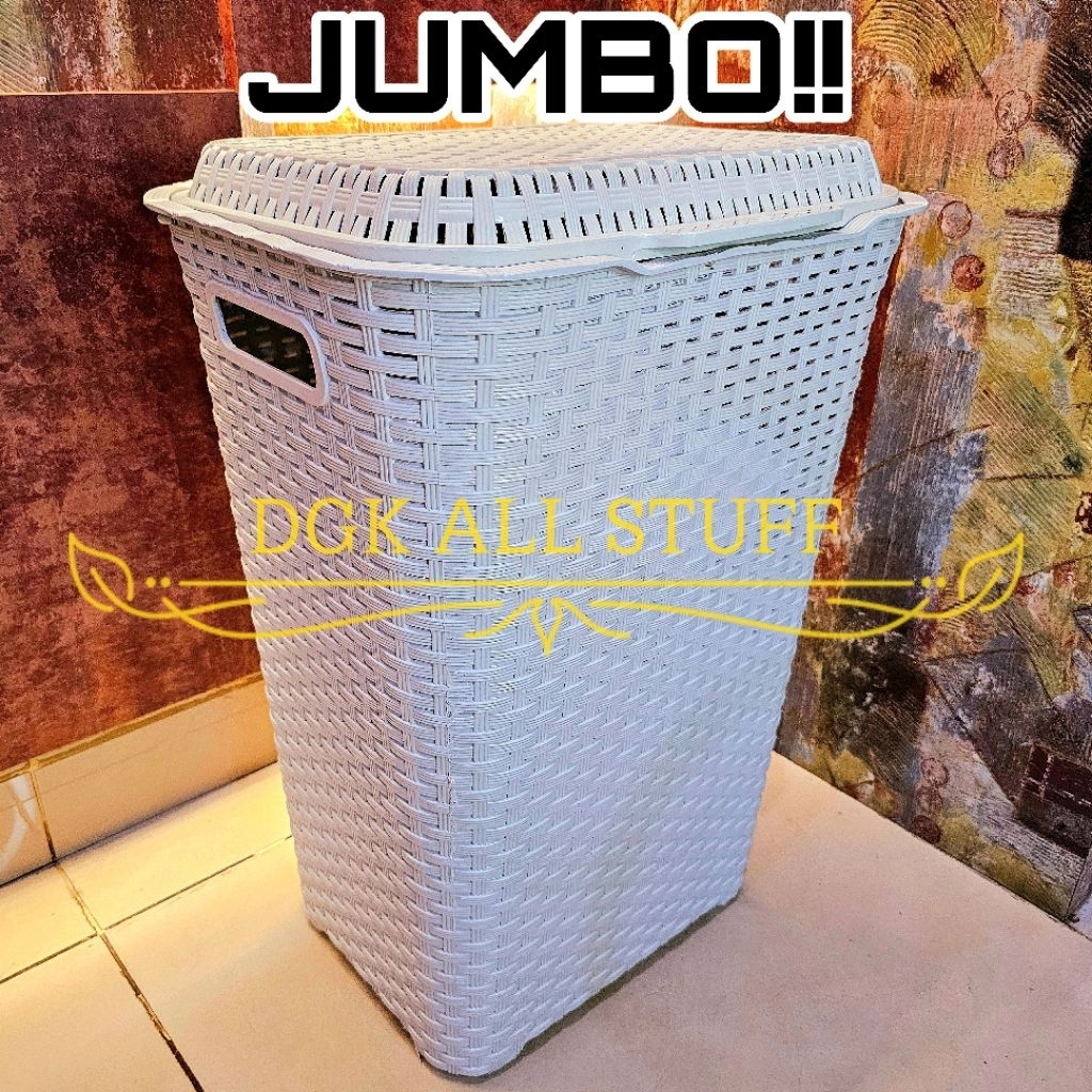 Keranjang Laundry Tempat Cucian Pakaian Baju Anak Bayi Kotor Bertutup Tutup Serbaguna Serba Guna Pla