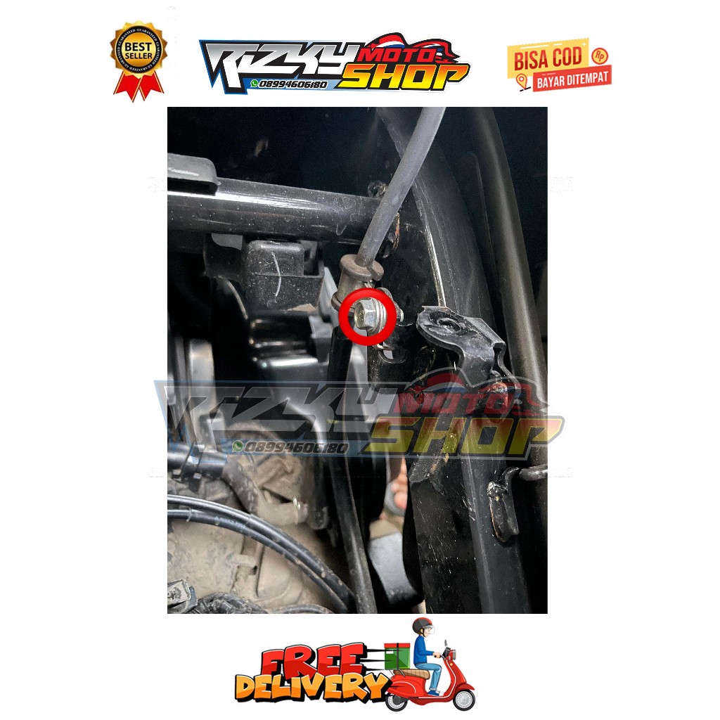 BAUT SELANG INJECTOR BENSIN ATAS ( 1 BAUT ) MODEL PIRAMID PCX VARIO BEAT DELUXE SCOOPY ADV STYLO GEN