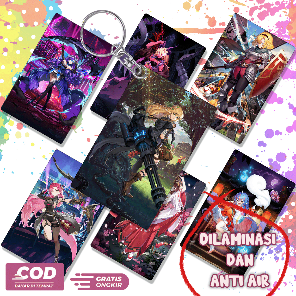 Gantungan Kunci Photocard Guardian Tales, Gantungan PVC photocard