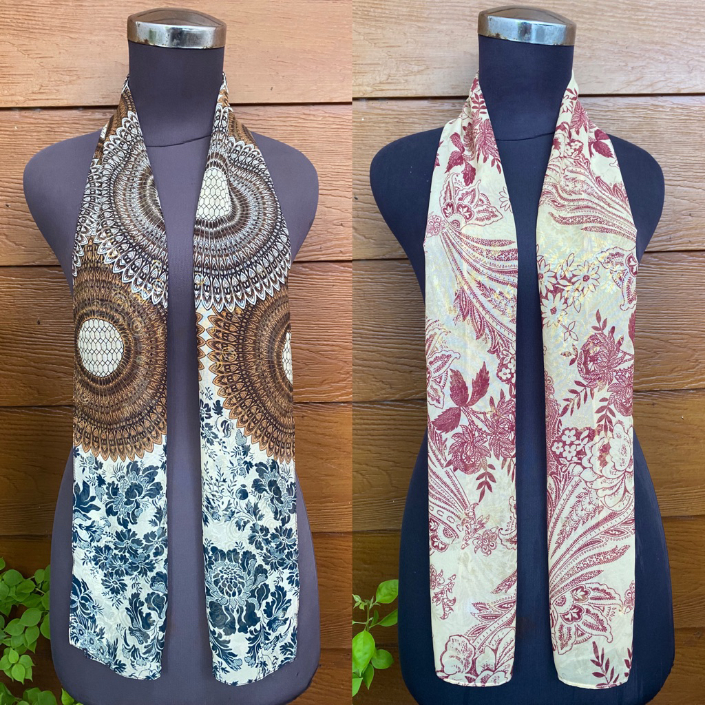 61-68 Syal Motif Wanita Leher Fashion Scraft Murah Scarft Batik Etnik