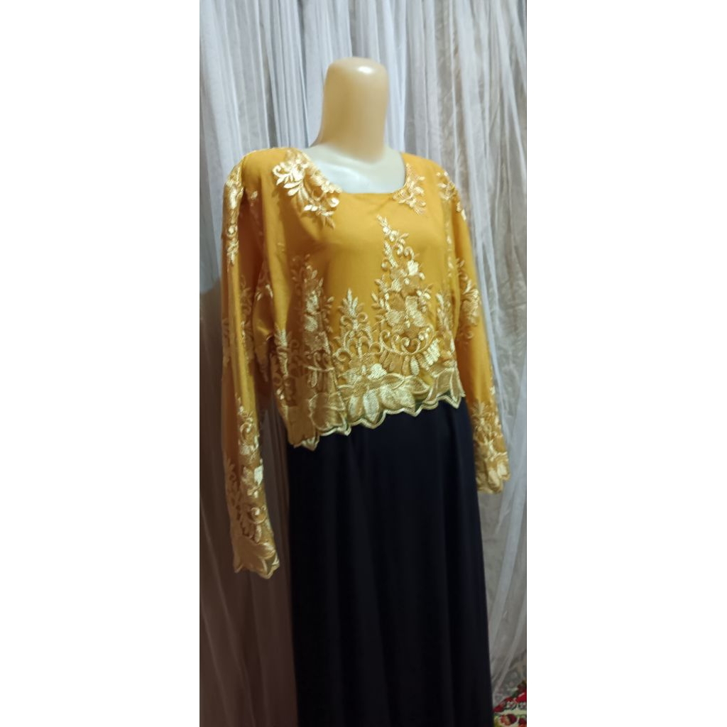 gamis gold brukat cantik