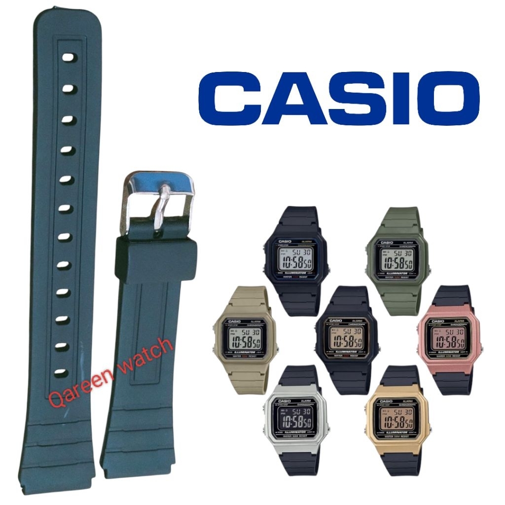 Tali Casio 217 W217 W-217H Strap Tali Jam Tangan Casio w-217h Karet hitam