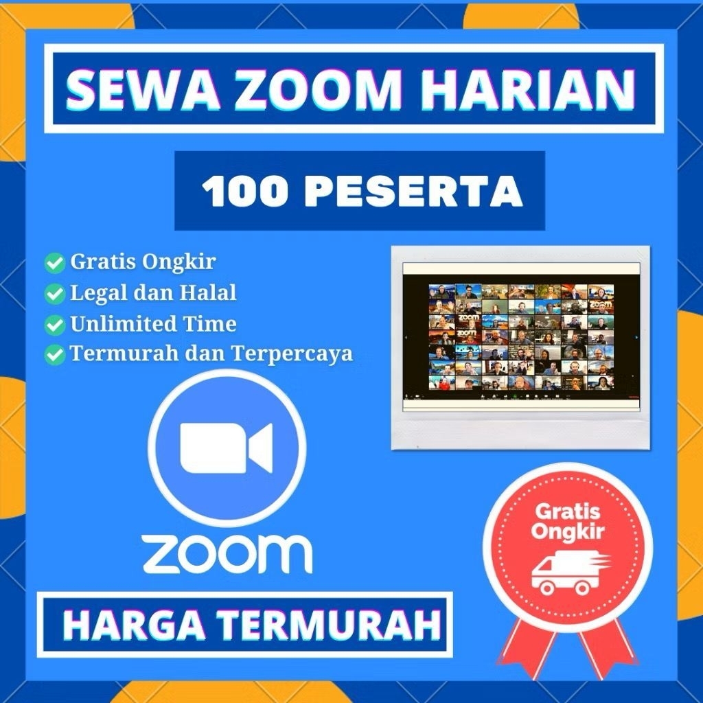Zoom Harian 100 Peserta Unlimited Time Garansi Termurah