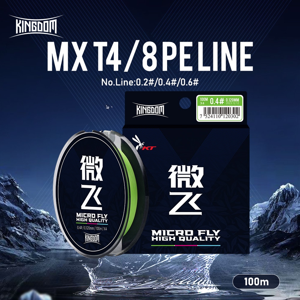 Kingdom MXT8 Senar Pancing PE 4/8 Untai Super Kuat Panjang 100m Pancingan Tali Pancing Tali Kepang P