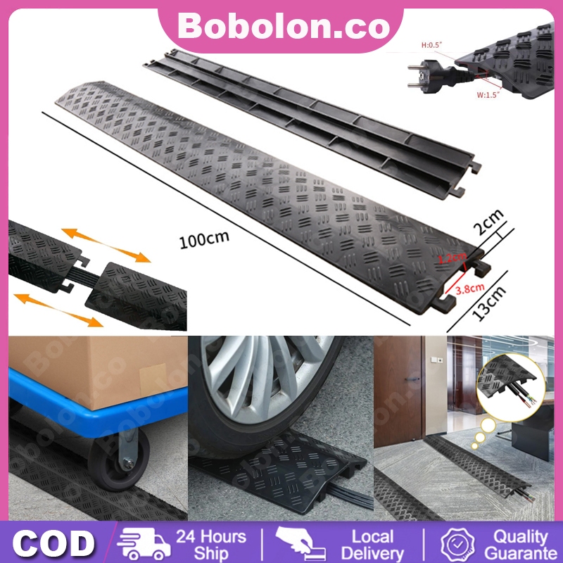 Kabel Duct Lantai 100CM Hitam - Penutup Kabel Lantai, Floor Cable Duct untuk Kabel Management