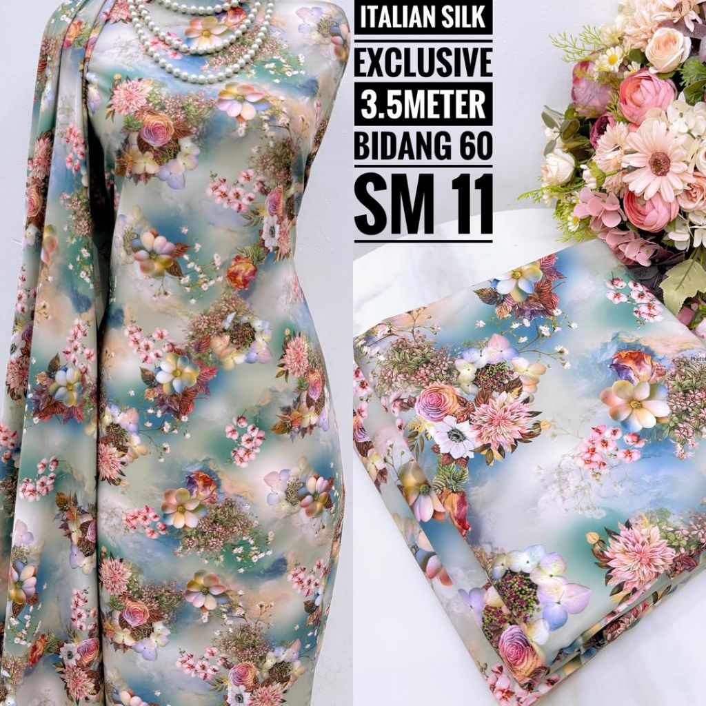 PRE ORDER/KAIN PASANG ITALIAN SILK UNTUK SET KURUNG WANITA/IMPORT MALAYSIA