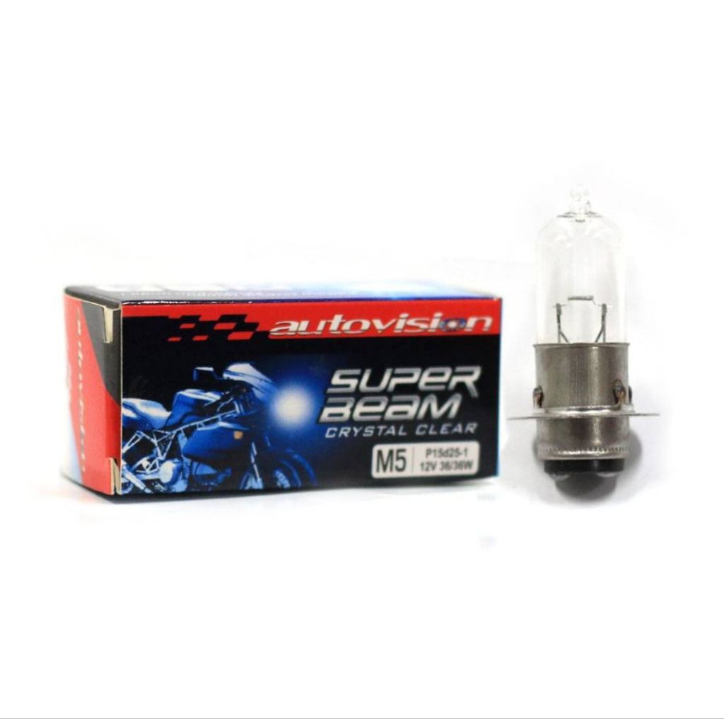 Bohlam Lampu Depan Motor Halogen 25W atau 36W 12V M5 Autovision K1 Original Ori Asli