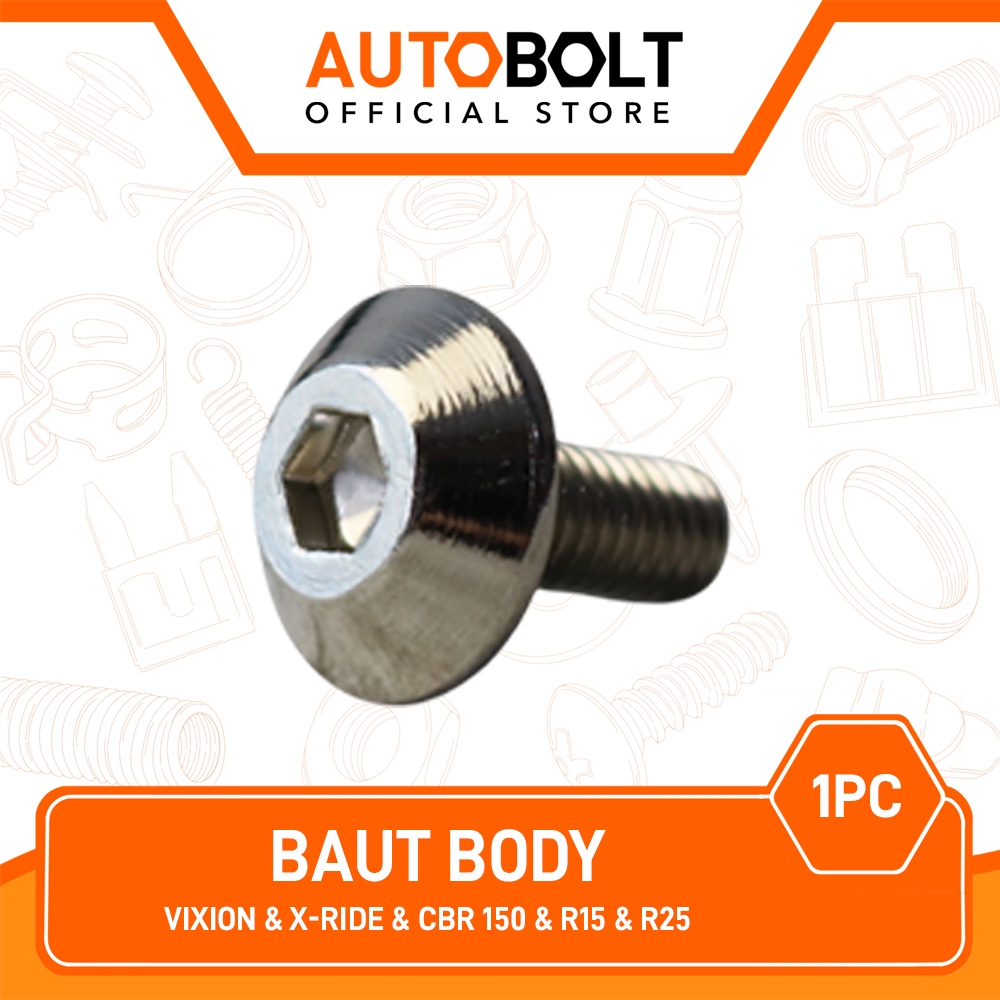 1 PC Baut Body Vixion & X-Ride & CBR 150 & R15 & R25 Baud Bodii Bodi Cover 6x14 Panglima